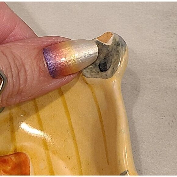 VTG Italian Clown Nursery Wall Hanging Art Pottery Trinket Soap Dish Handpainted - Picture 7 of 7